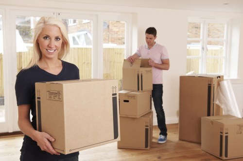 Packed moving boxes and protective materials used by Palmersgreen packers