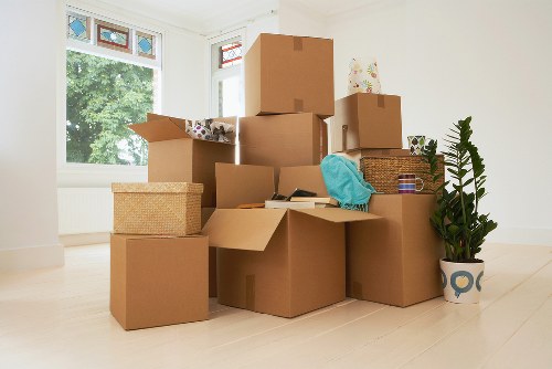 Packed goods ready for secure storage in a unit