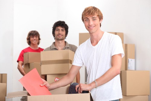 Packed moving boxes ready for removals in Palmers Green