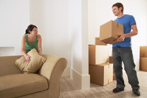 Professional movers handling a flat relocation in Palmersgreen